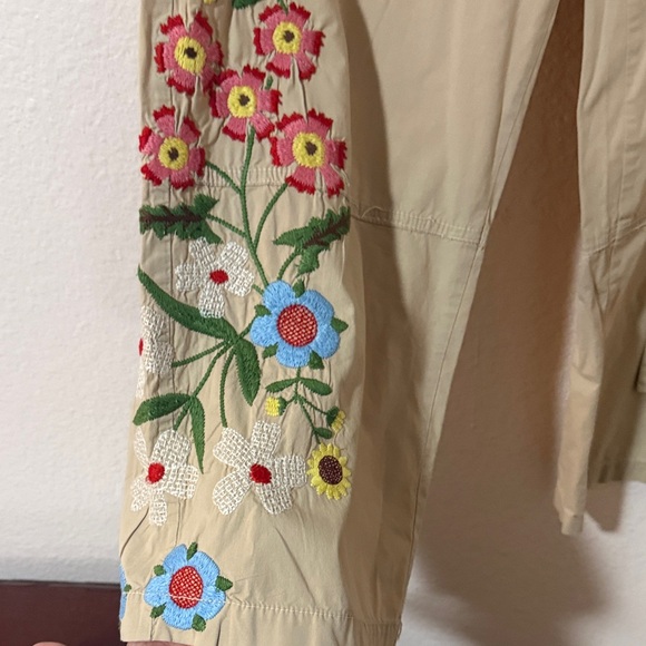 Johnny was Sz S Floral Embroidered Beige Pants y2k cargos - Picture 3 of 16